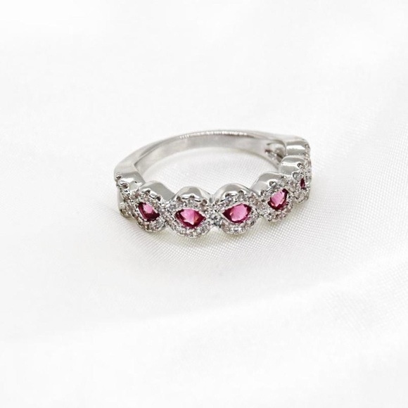 Garnet Rhinestone Cocktail Ring - Picture 1 of 6